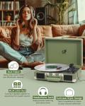 Vintage 3-Speed Portable Vinyl Record Player - Sage Green
