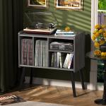 Mid-Century Record Player Stand with Vinyl Storage