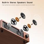 Retro Walnut Vintage Record Player with Built-in Speakers