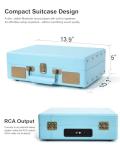 Vintage Bluetooth Suitcase Vinyl Record Player with Speakers