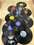 Vintage Gramophone Player with 10 Vinyl Records