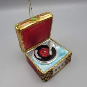 Vintage Phonograph Record Player Christmas Ornament
