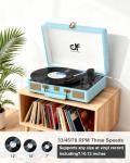 Vintage Bluetooth Suitcase Vinyl Record Player with Speakers