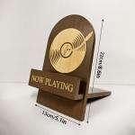 Vintage Wooden Record Stand for Album Display