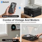 Vintage 3-Speed Bluetooth Vinyl Record Player