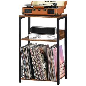 Elegant 3-Tier Turntable Stand in Brown