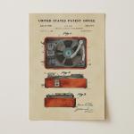 Red Record Player Vintage Wall Art Print