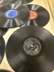 Vintage Gramophone Player with 10 Vinyl Records