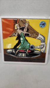 Vintage Tile Trivet Wall Art for Record Players