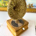 Victrola Record Player Ornament - Gold Glitter