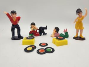 Vintage Gramophone Players and Cake Toppers Set