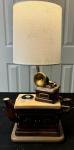Vintage Teapot Lamp with Record Player Design
