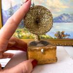 Victrola Record Player Ornament - Gold Glitter