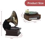Cat Vintage Phonograph and Record Player Figurine