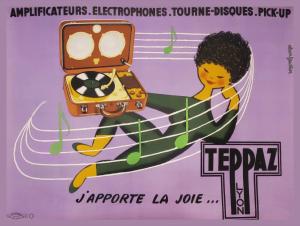 Vintage 1950s Teppaz Lyon Record Player Replica