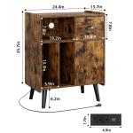 Vinyl Record Player Stand with Power Outlet