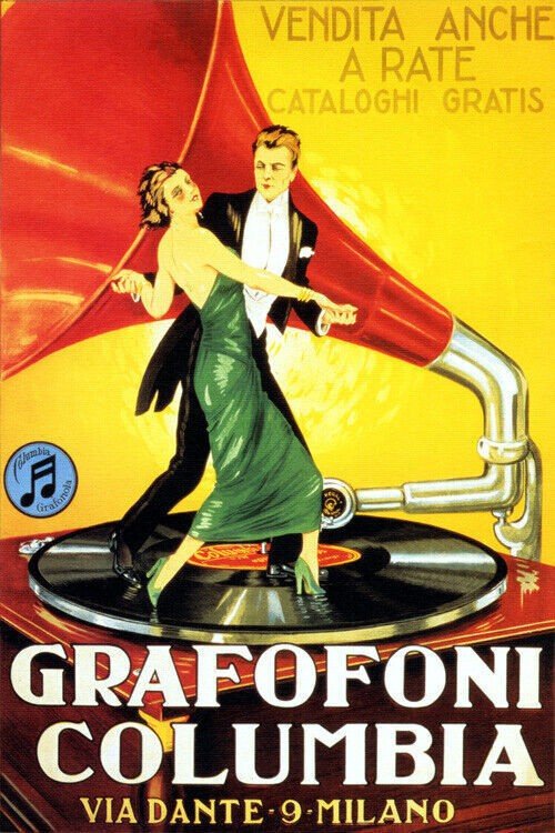 Columbia Gramophone Dance Music Vintage Poster