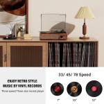 Vintage Style Bluetooth Vinyl Record Player with 3 Speeds