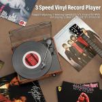 Vintage Style Bluetooth Vinyl Record Player with 3 Speeds