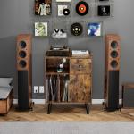 Vinyl Record Player Stand with Power Outlet