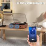 Vintage Style Bluetooth Vinyl Record Player with 3 Speeds