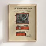 Vintage Red Gramophone Player Patent Art Print