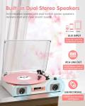 Vintage Bluetooth Vinyl Record Player with Speakers