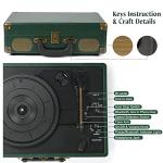 Bluetooth Vintage Suitcase Record Player Dark Green
