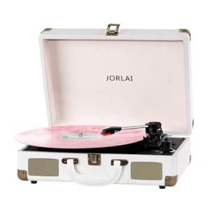 JORLAI Vintage Bluetooth Portable Record Player