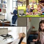 JORLAI Vintage Bluetooth Portable Record Player