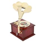 Brown Vintage Gramophone Record Player with Flower Horn