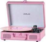 Vintage Suitcase Record Player with Bluetooth - Pink
