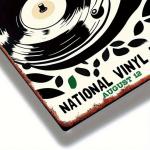 National Vinyl Day Record Player Tin Sign