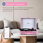Vintage Suitcase Record Player with Bluetooth - Pink