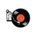 Funny Musician Enamel Pin for Vinyl Lovers