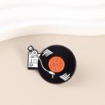 Funny Musician Enamel Pin for Vinyl Lovers