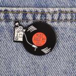 Funny Musician Enamel Pin for Vinyl Lovers