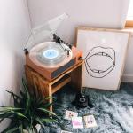 Vintage 3-Speed Belt-Driven Vinyl Record Player