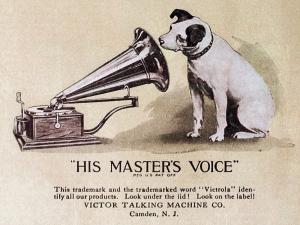 His Master's Voice Gramophone Vintage Art Poster