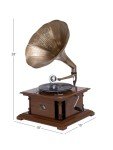 Wooden Gramophone Player with Record - Copper Finish