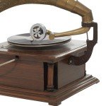 Wooden Gramophone Player with Record - Copper Finish