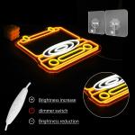 Retro Neon Record Player Wall Decor Sign