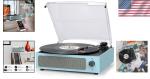 Vintage Vinyl Record Player with Bluetooth Speakers