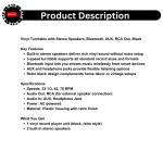 Bluetooth Vinyl Turntable with Stereo Speakers, Black