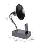 Vintage Black & Chrome Gramophone Replica Accent
