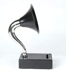Vintage Black & Chrome Gramophone Replica Accent