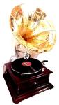 Brass Plain Horn Antique-Style Gramophone Player