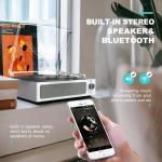 Vintage 3-Speed Vinyl Record Player with Speaker