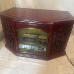 Vintage Mahogany Memorex Turntable Radio and CD Player
