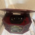 Vintage Mahogany Memorex Turntable Radio and CD Player